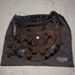 Brown coach purse with dust bag